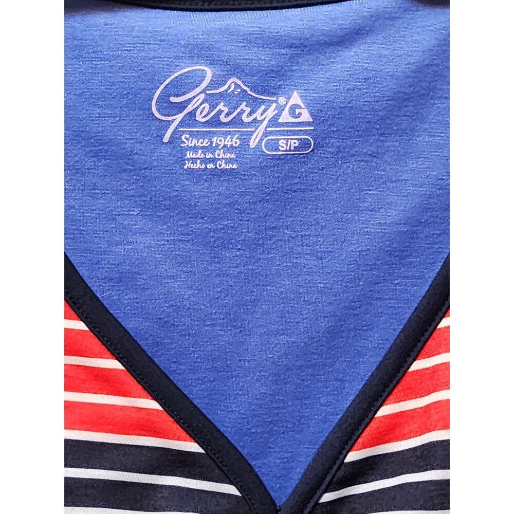 Gerry V-Neck Sleeveless Active Summer Dress Pockets Multicolor Patriotic Size S - Picture 3 of 9